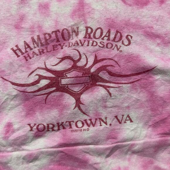 Late Y2k Harley Davidson pink tie dye tribal print tank top size L - Picture 6 of 7